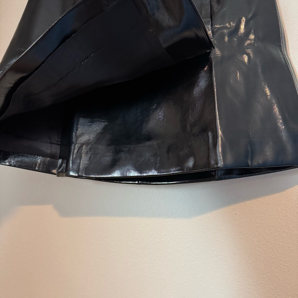 J. Crew Collection Faux Patent Leather Wrap Mini Skirt - Picture 5 of 8